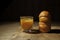 Freshly squeezed orange juice in double walled glass