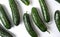 Freshly washed cucumbers on a wooden table