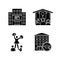 Freshman life black glyph icons set on white space