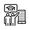 freshmen admission line icon vector illustration