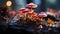 Freshness of autumn Close up of yellow toadstool in forest generated by AI