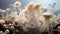 Freshness and beauty in nature close up of edible mushroom generated by AI
