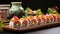 Freshness and cultures on a plate sushi, sashimi, seafood delight generated by AI