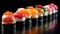 Freshness and cultures rolled up in a healthy sushi meal generated by AI