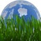 Freshness green grass of earth planet shape backgrounds