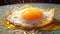 Freshness and heat create a gourmet fried egg dessert generated by AI