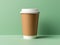 Freshness Meets Coffee Bliss: Cup of Coffee on Mint Background Evokes Aroma and Morning Pleasure
