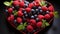Freshness of nature berry fruit in a bowl generated by AI