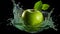 Freshness of nature liquid wave splashing green apple generated by AI