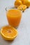 Freshness orange juice on wooden