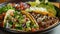 Freshness on a plate gourmet taco, healthy salad, and meat