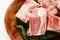 Freshness pork spareribs on lettuce