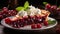 Freshness and sweetness on a plate, homemade berry pie generated by AI