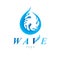Freshwater conceptual blue vector emblem for use in mineral water advertising. Living in harmony with nature concept.