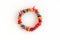 Freshwater Shell Chip Bracelet in Vibrant Rainbow Colours Isolated on White