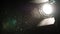 Fresnel film studio spotlight on a dimmer with dust