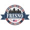 Fresno California USA Round Stamp Icon Skyline City Design