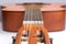 Fretboard of old classical guitar