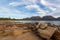 Freycinet national park beach. Big granite rocks with view of Ha