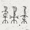 Freyr - Fjolnir - Feingr. Scandinavian magic runes named after Freyr. Vector spellcaster symbols