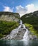 Friarfossen waterfall on Geiranger fjord
