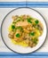 Fricassee from chicken with vegetables
