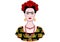 Frida Kahlo vector portrait, graphic interpretation, with Mexican ethnic jewellery