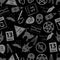 Friday the 13 bad luck day icons seamless dark pattern eps10