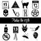 Friday the 13 bad luck day icons set eps10