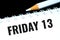 Friday 13, black text in personal organizer