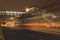 Friday, December 22nd, 2017, Dublin Ireland - light trails and blurred people moving outside of Terminal 2