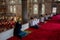 Friday prayers at Mihrimah Sultan Mosque during the Days of Coronavirus outbreak in Istanbul, Turkey