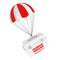 Fridge Box for transporting Human Donor Organs flying on Red and