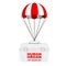 Fridge Box for transporting Human Donor Organs flying on Red and