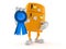 Fridge character with award ribbon