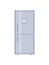 Fridge. Closed refrigerator with freezer. Empty fridge with door and shelf for kitchen. Inside modern machine for storage, cold of