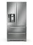 Fridge freezer. Side by side stainless steel refrigerator with