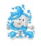 Fridge fresh with water mascot. cartoon vector
