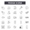Fridge line icons for web and mobile design. Editable stroke signs. Fridge  outline concept illustrations