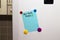 Fridge note new year party list with magnets