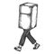 Fridge walks on its feet sketch engraving vector