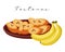 Fried bananas Tostones, Latin American cuisine. National cuisine of Mexico. Food illustration vector