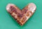 Fried bratwurst shaped like a heart