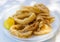 Fried Calamari (squids) served, Mediterranean cuisine
