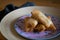 Fried carbonara popiah spring roll, a crunchy snack popular in Southeast Asia. This is fusion of Italian and Malaysian, Indonesian