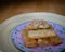 Fried carbonara popiah spring roll, a crunchy snack popular in Southeast Asia. This is fusion of Italian and Malaysian, Indonesian