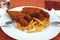 Fried Carp fish with French fries