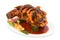 Fried carp with sweet sauce, clipping path.