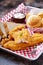 Fried catfish with cornbread