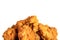 Fried chicken or crispy kentucky isolted on white background. Delicious hot meal with fast food